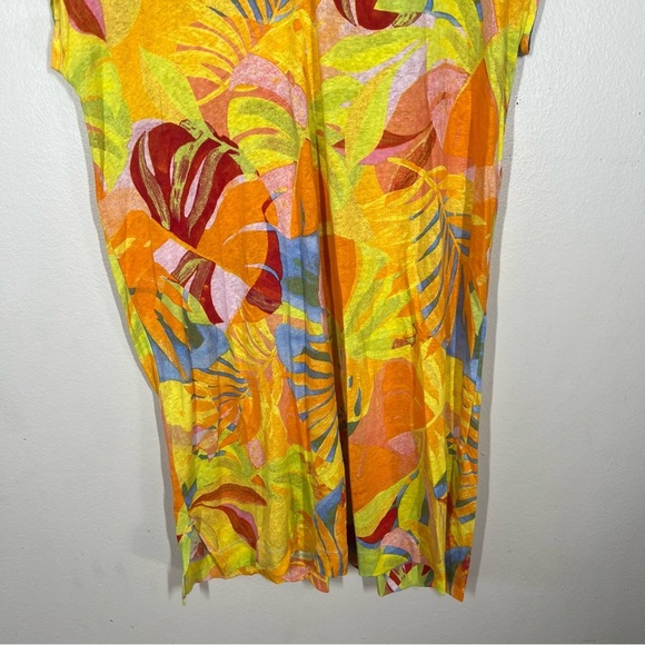 C&C California Women’s Tropical Linen Blend Collared Dress Multicolor Vibrant - Picture 3 of 9